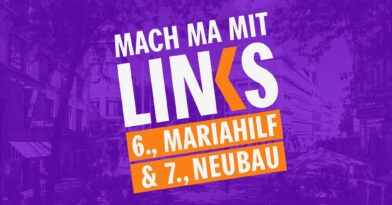 LINKS Infostand Lobau: Bezirksgruppe 6./7.