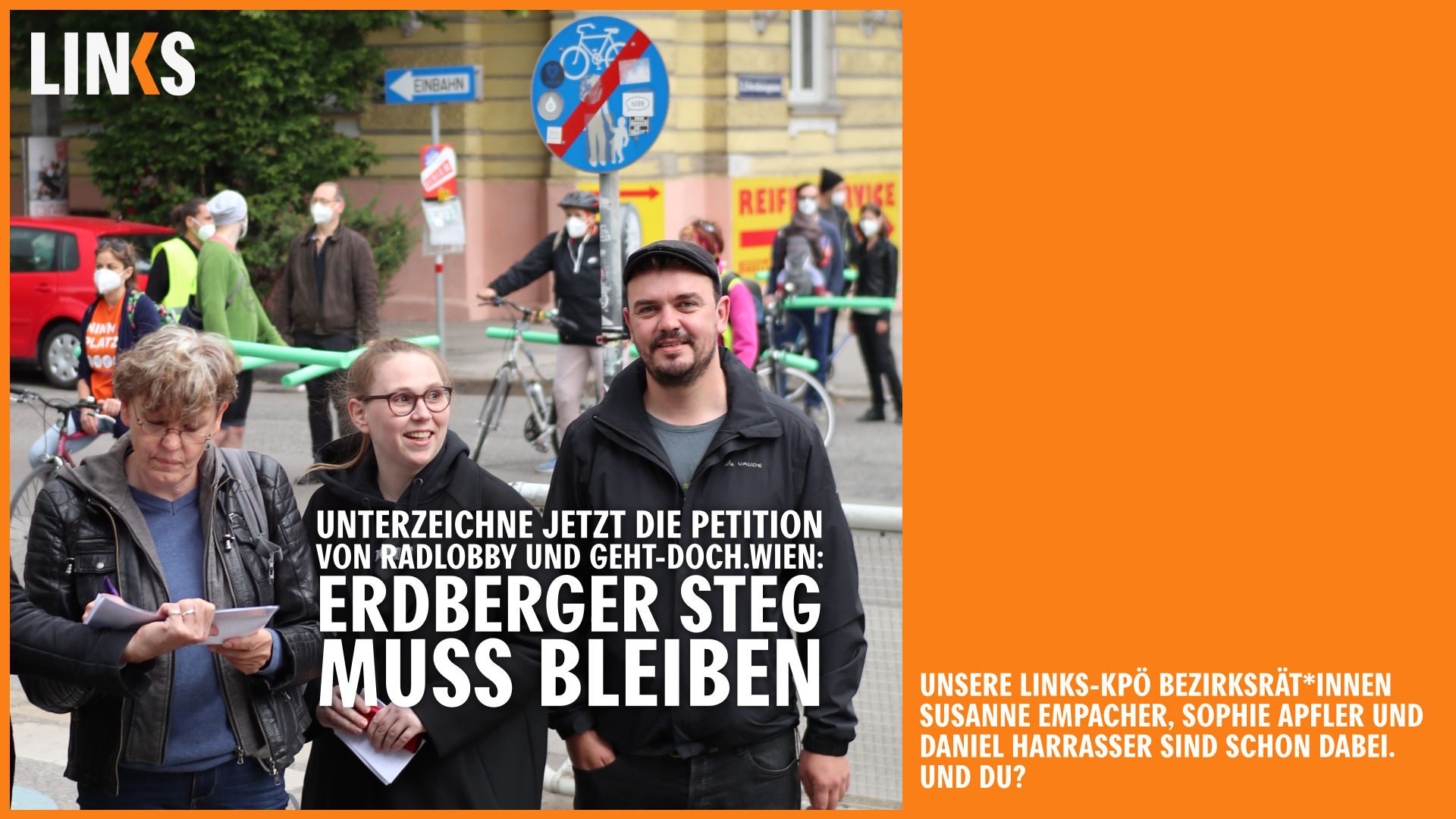 Jetzt Petition unterschreiben: Erdberger Steg muss bleiben!